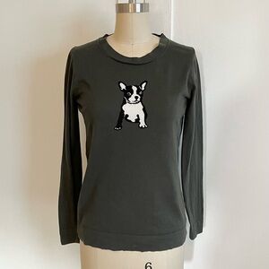 J. Crew Mercantile Sweater with French Bulldog